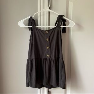 Buttoned up tie tank top